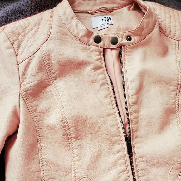 Vero Moda baby pink faux leather coat - Picture 7 of 7